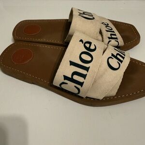 Chloe Cream and Brown Sandals